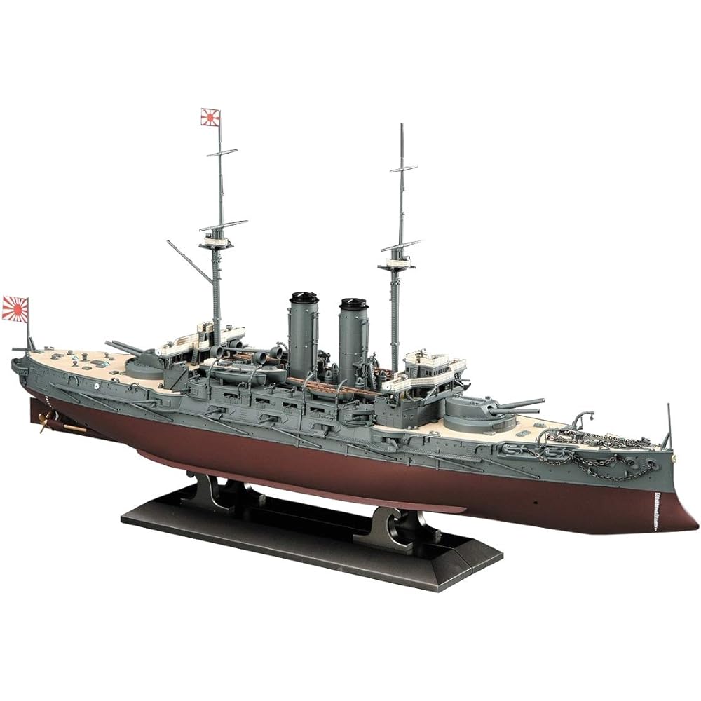 Hasegawa 1/350 Japanese Navy Battleship Mikasa Battle of the Sea of Japan Plastic Model Z21 & 1/350 Japanese Navy Battleship Mikasa Battle of the Sea of Japan Wooden Deck Plastic Model Parts QG48 [Set Purchase]