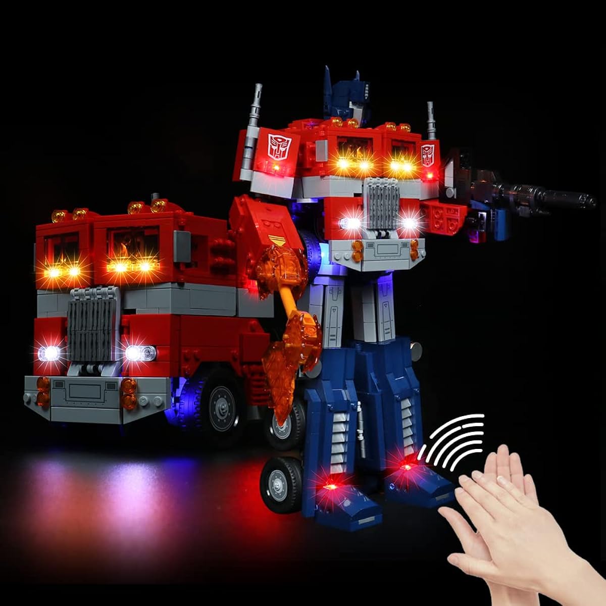 VONADO LED Light Kit for Lego Optimus Prime 10302 DIY Lighting Lego Transformers Figure Set (No Lego Model) Creative Decoration Lego Light (Light Only)