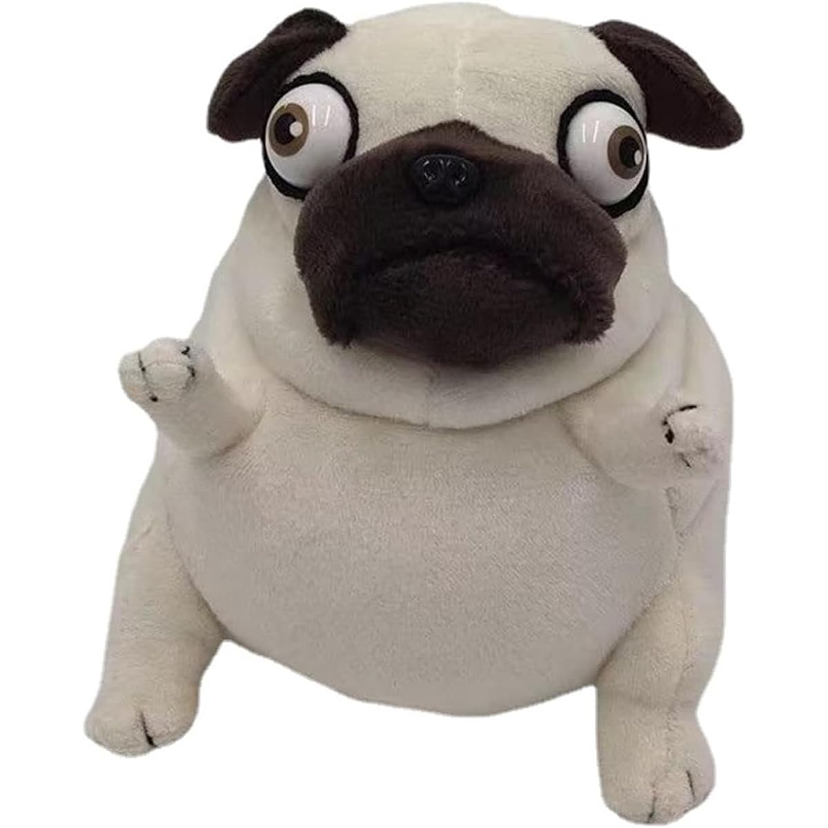 CWZY Pug Stuffed Animal, Hilarious Pug Plush Toy - 6" Funny Ugly Cute Pug Dog Stuffed Animal Weird Plush Toy for Kids Boys Adults Valentine's Birthday Gift (A)