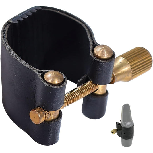 Artificial Leather Alto Saxophone Mouthpiece - Buckle Compact Durable Black