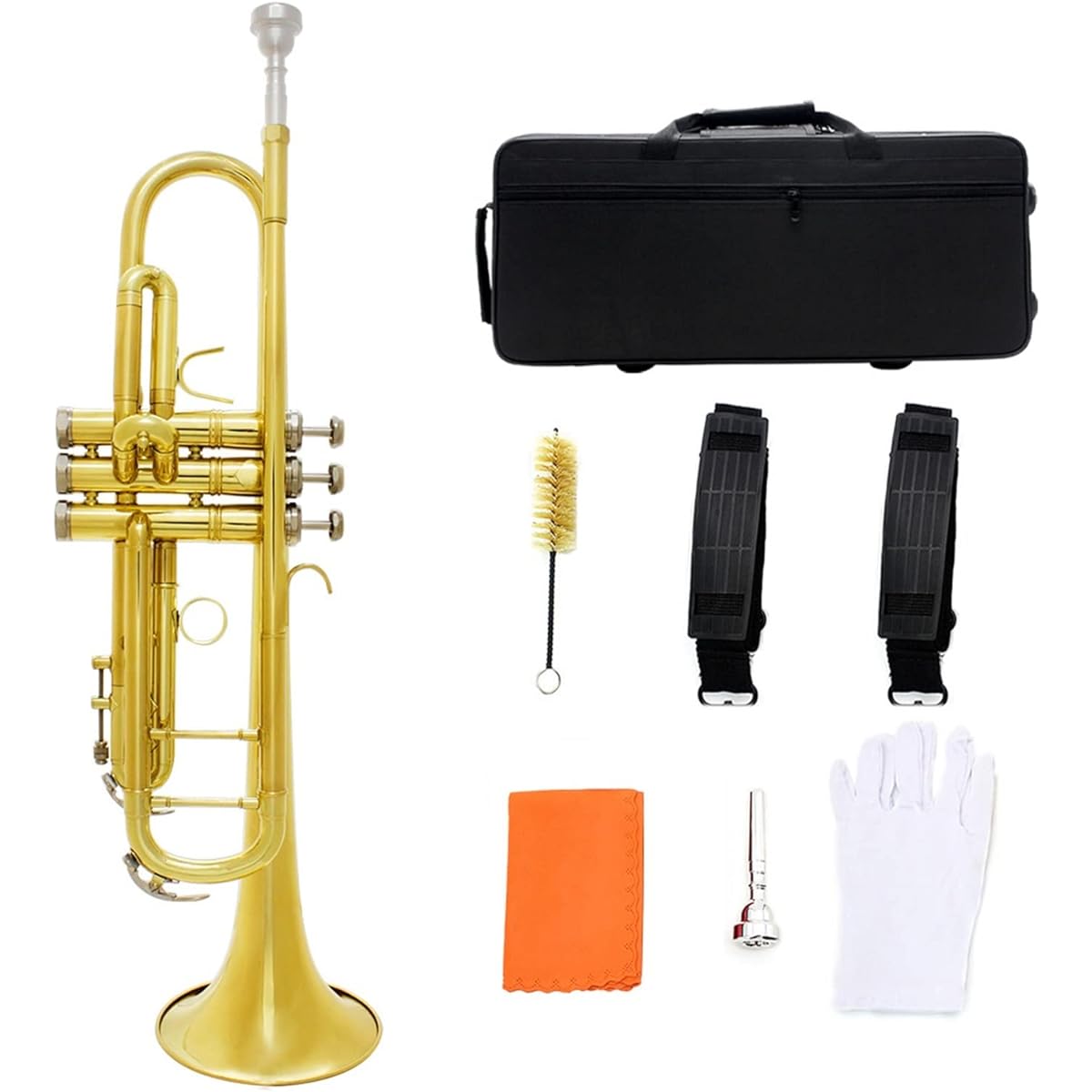 Golden Trumpet Brass Tube Body Trumpet Style Large Caliber Trumpet