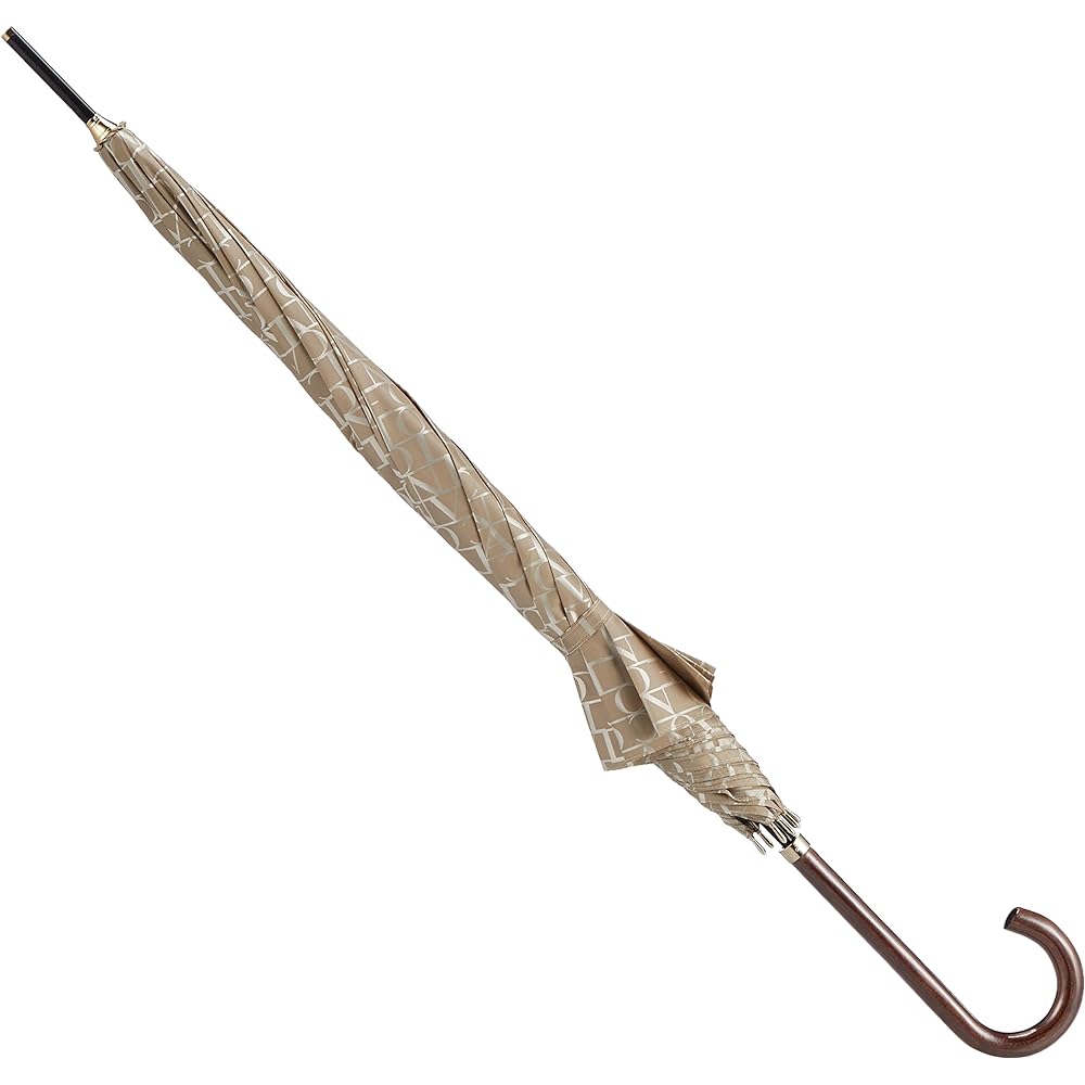 MOONBAT LANVIN COLLECTION Logo Jacquard Umbrella Long Umbrella Simple Women's Gift Light Beige Rib Length: Approx. 60cm