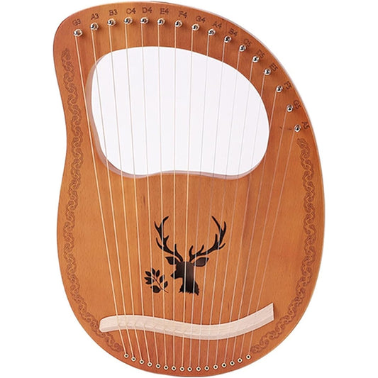 WowZza 16 Tone Lyre All Solid Wood Lyre 16 String Beginner's Lyre, Suitable for Beginners