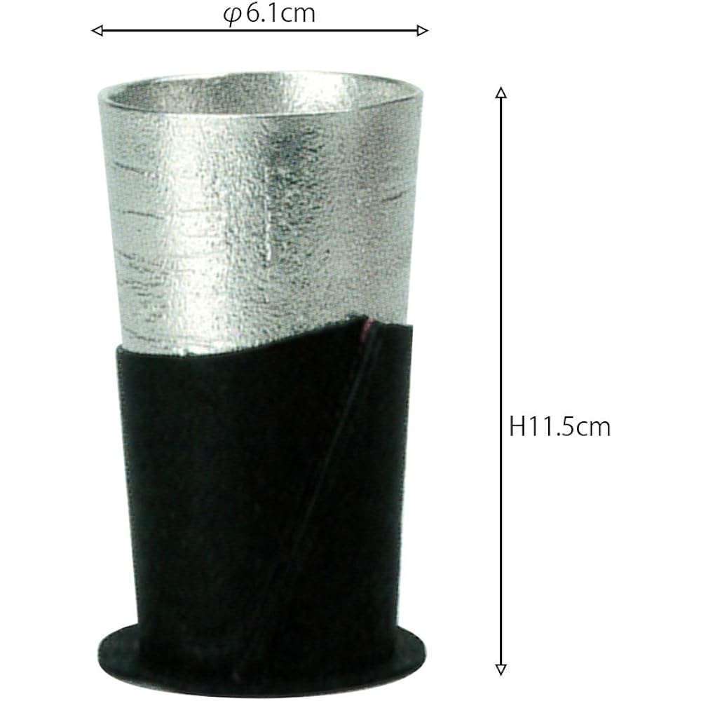 Nousaku Beer Cup - Birch Set (with Sleeve and Coaster) Black H11.5cm φ6.1cm 100% Tin Case Made in Japan 600234/Beer Glass Tumbler