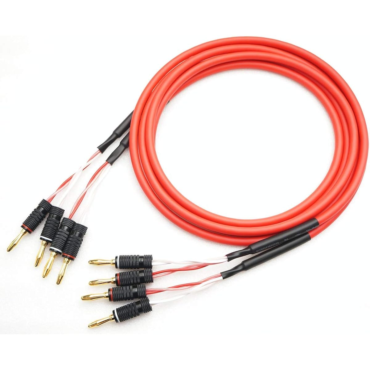 CANARE 4S6 with banana plug, color selection available, speaker cable set of 2 (20m, black)