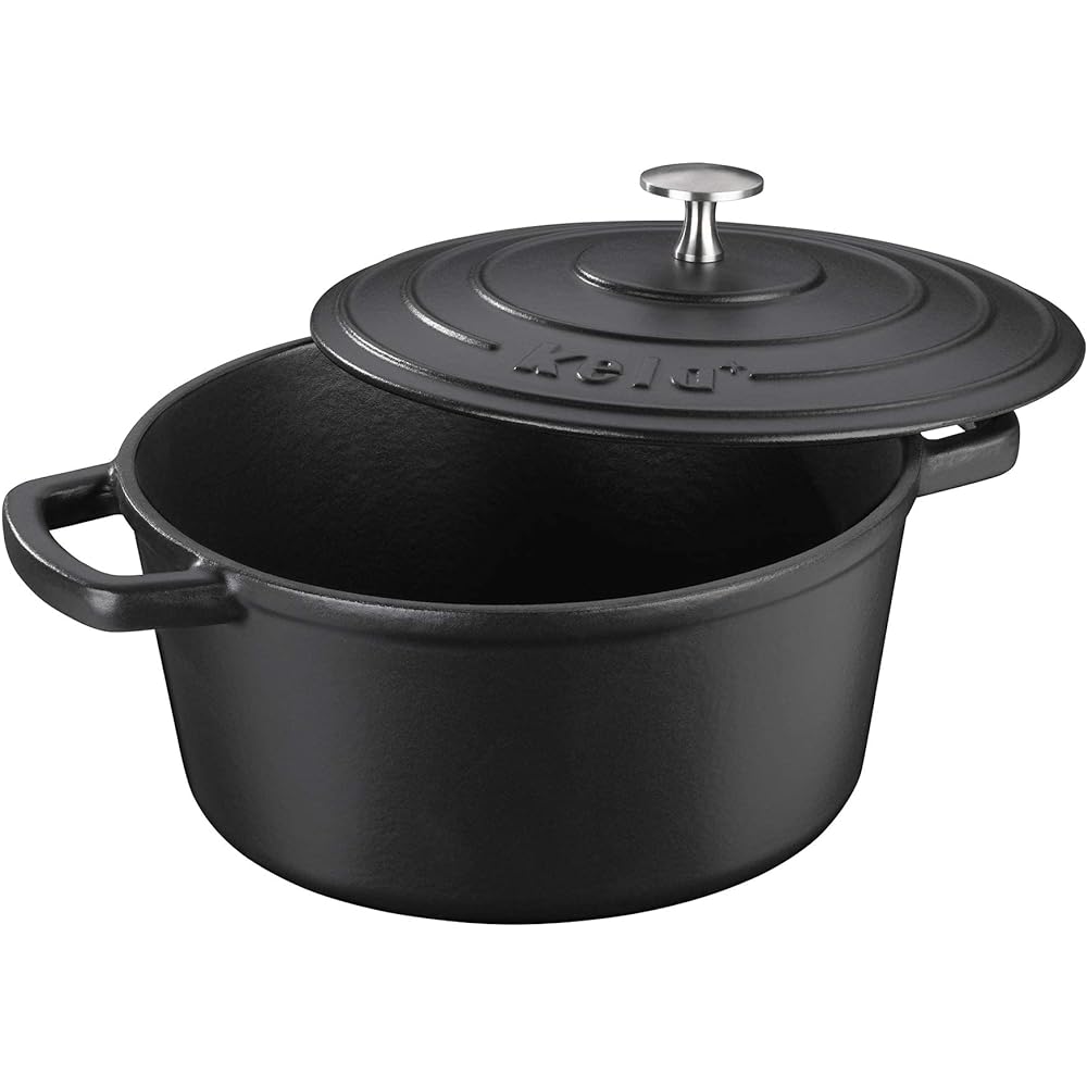 kela Cocotte Rondo 24cm 4L Round Black Calido 12471