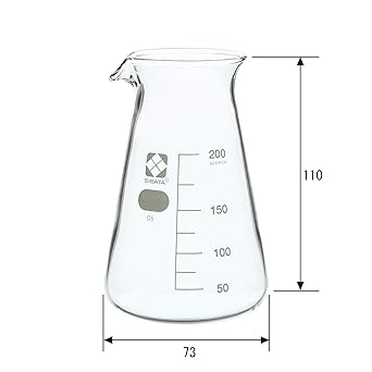 Shibata Kagaku Conical Beaker with guide scale 200mL 10 pieces