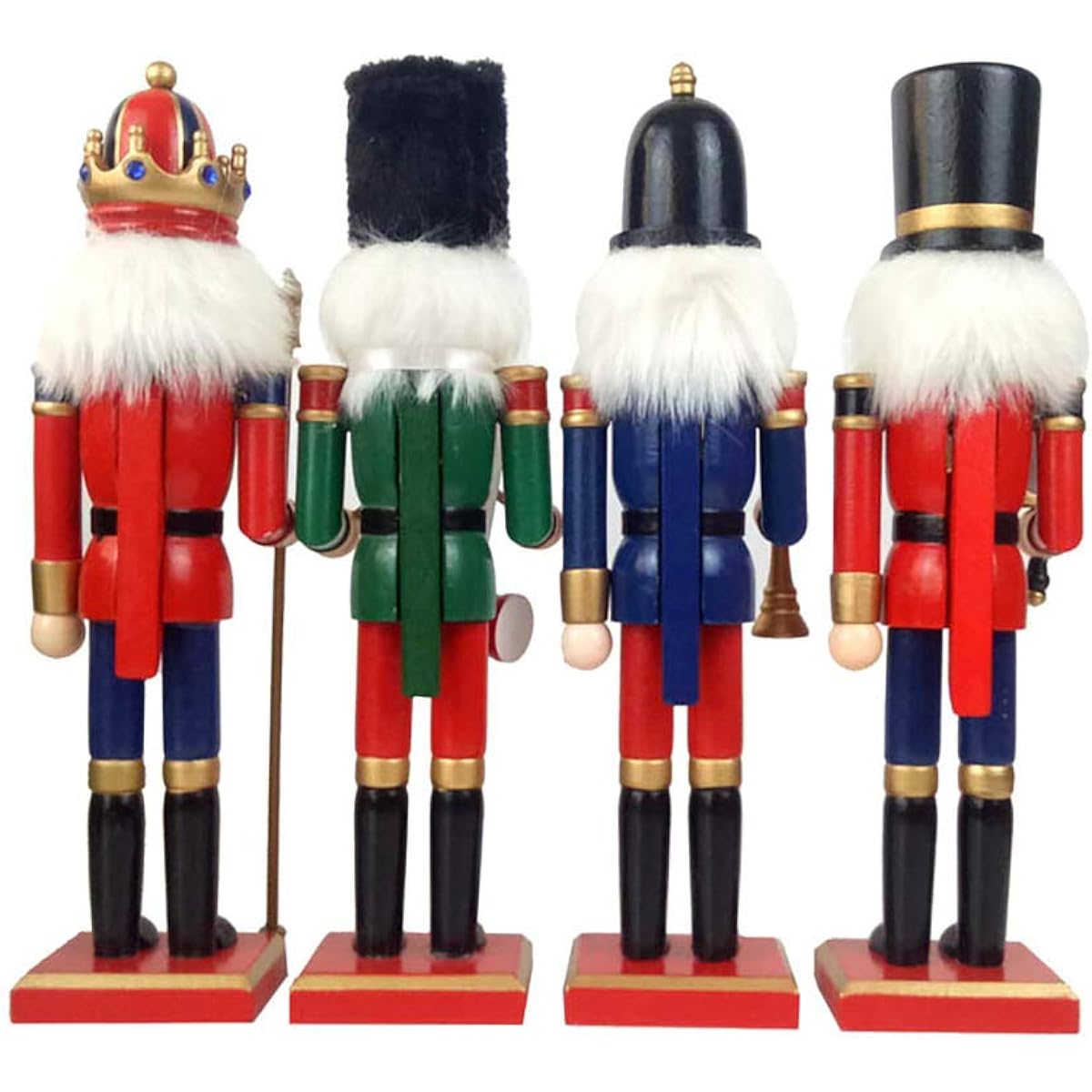 VeroMan Wooden Nutcracker 4 Pieces Soldier Doll Hand Painted Figurine Christmas Gift (30CM)