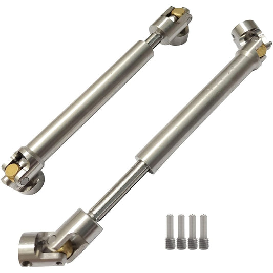 AMOGOT 2pcs Stainless Steel Drive Shaft 112-165mm for 1/10 RC Crawler Trx4 SCX10 Wraith Axial SCX10II Capra D90 TF2 Redcat Gen7