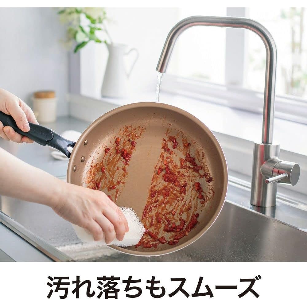 Evercook Stir-Fry Pot, Deep 28cm, Compatible with all heat sources (IH Compatible) [500 Days Warranty] Non-Stick Frying Pan, PFOA Free, Red Doshisha