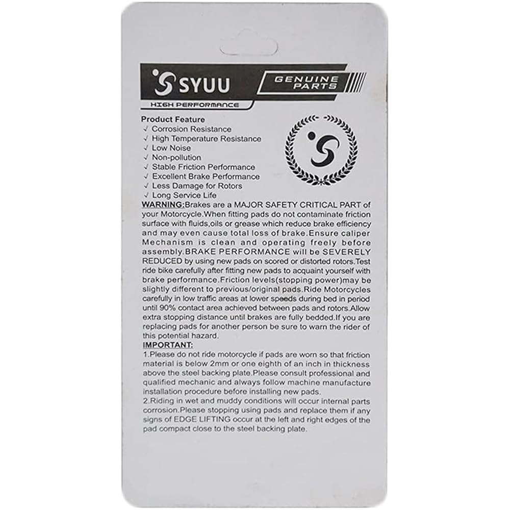LE LEFOSSI Replacement Front and Rear Brake Pads Aftermarket Parts Suzuki VS 1400 VS1400 Intruder Boulevard (87-03) VL 1500 VL1500 Legendary (1998 1999 2000 2001) FA103F FA103R