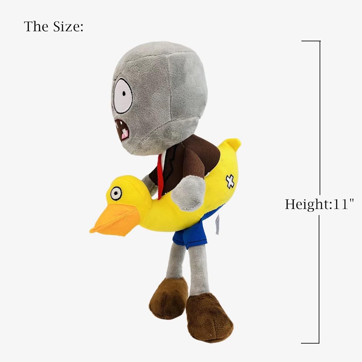 001-Plants vs Zombies Plush Duck Tube Zombie Soft Figure Doll Plants vs Zombies Toys PVZ Plush Zombie 1 2 Set (Ducky Tube Zombie)
