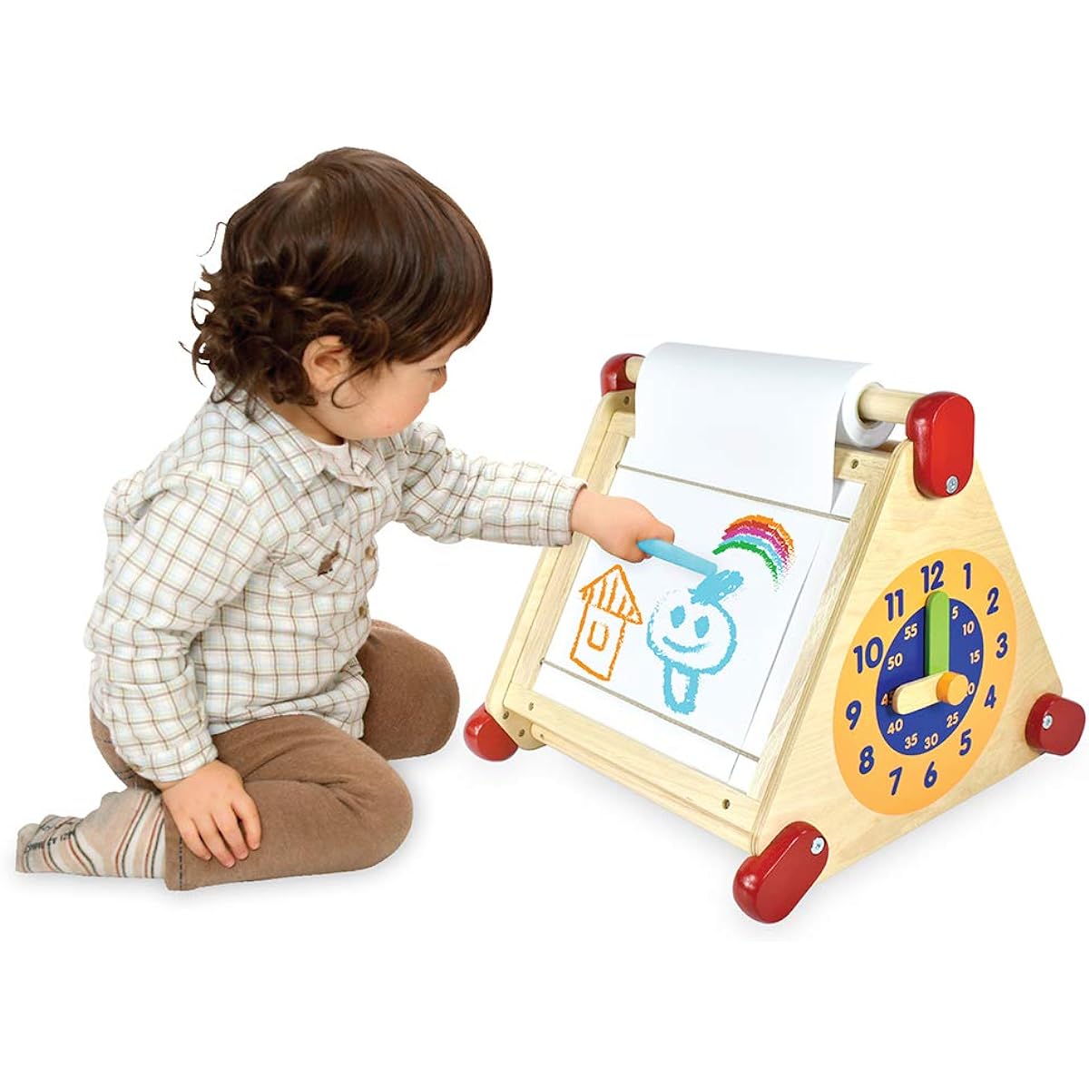 Edutē Edute Aimutoy 6in1 Activity Center Educational Toys Wooden Musical Instruments Clock Abacus Puzzle Birthday Gift for 1, 2, 3 Year Olds Boys Girls