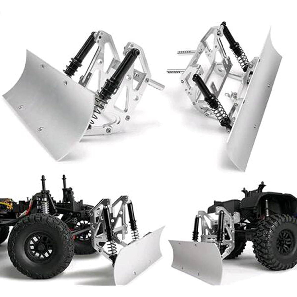 RC-Hub Alloy Snow Shovel Servo Snow Sweep Tool for 1/10 Axial TRX4 SCX10 90046 90027 90028 D90 RC Crawler Car