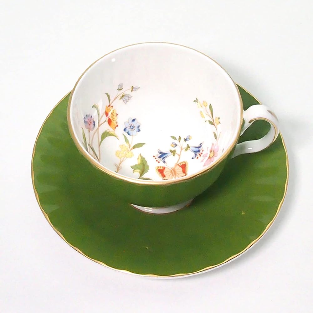 Aynsley Cottage Garden Tea Cup & Saucer Oban Approx. 200ml Mill Green 297305008C