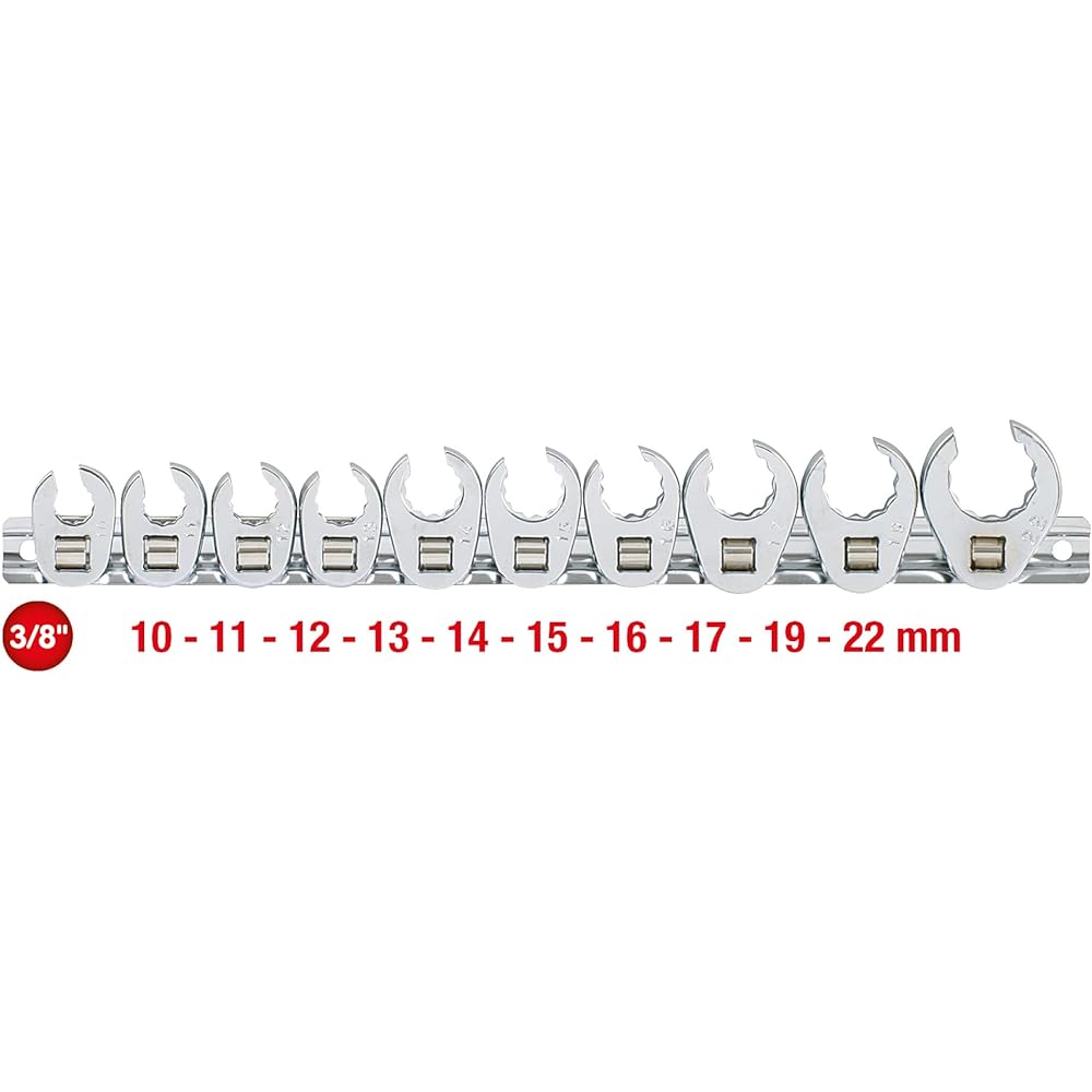 KS TOOLS 3/8" 12 point crawfoot wrench set 10 pcs 10-22mm 3/8" 12 point crawfoot wrench set 10 pcs 10-22mm 913.3900
