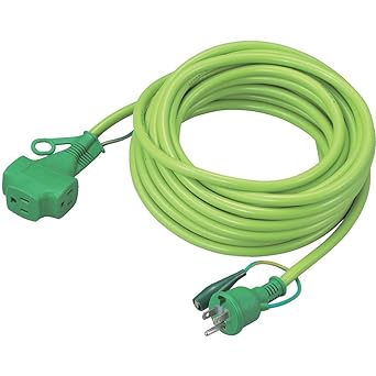 TRUSCO Triple Pockin Extension Cord 10m Yellow TPVS-10E-Y