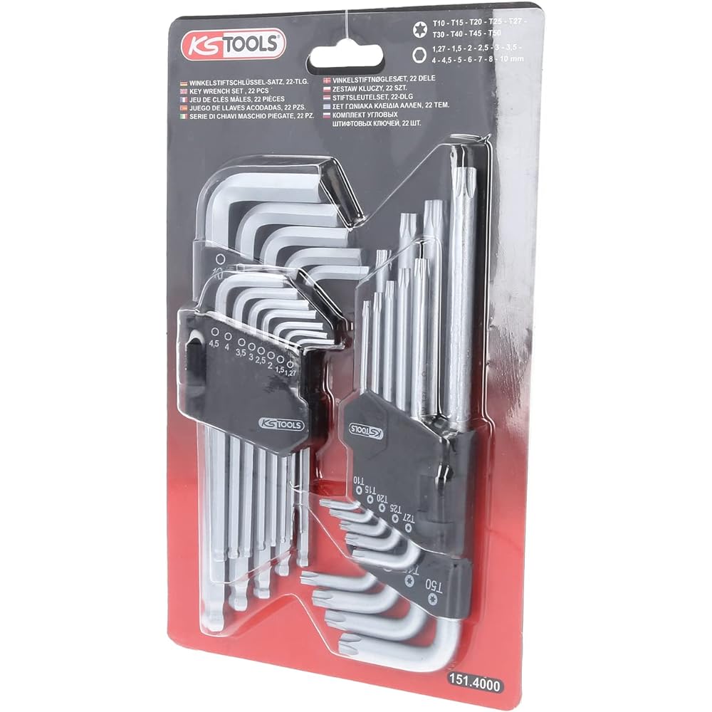 KS Tools Hex Wrench Set Torx with Hexagon Socket 22 Pieces 151.4000