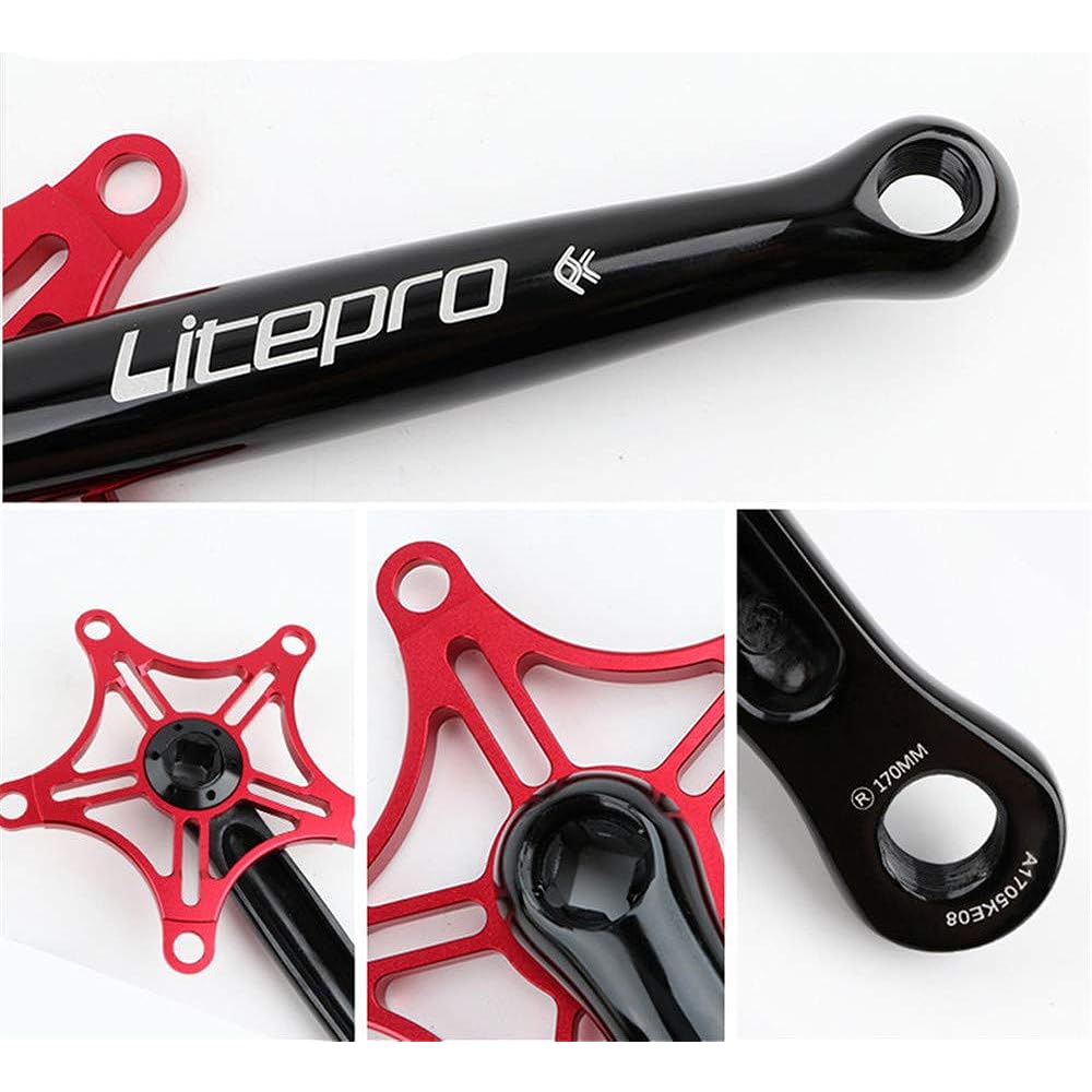 Litepro Crank Chainwheel Bicycle Crankset Folding Bike Ultralight 380g Square Hole Aluminum Alloy Crank 130BCD