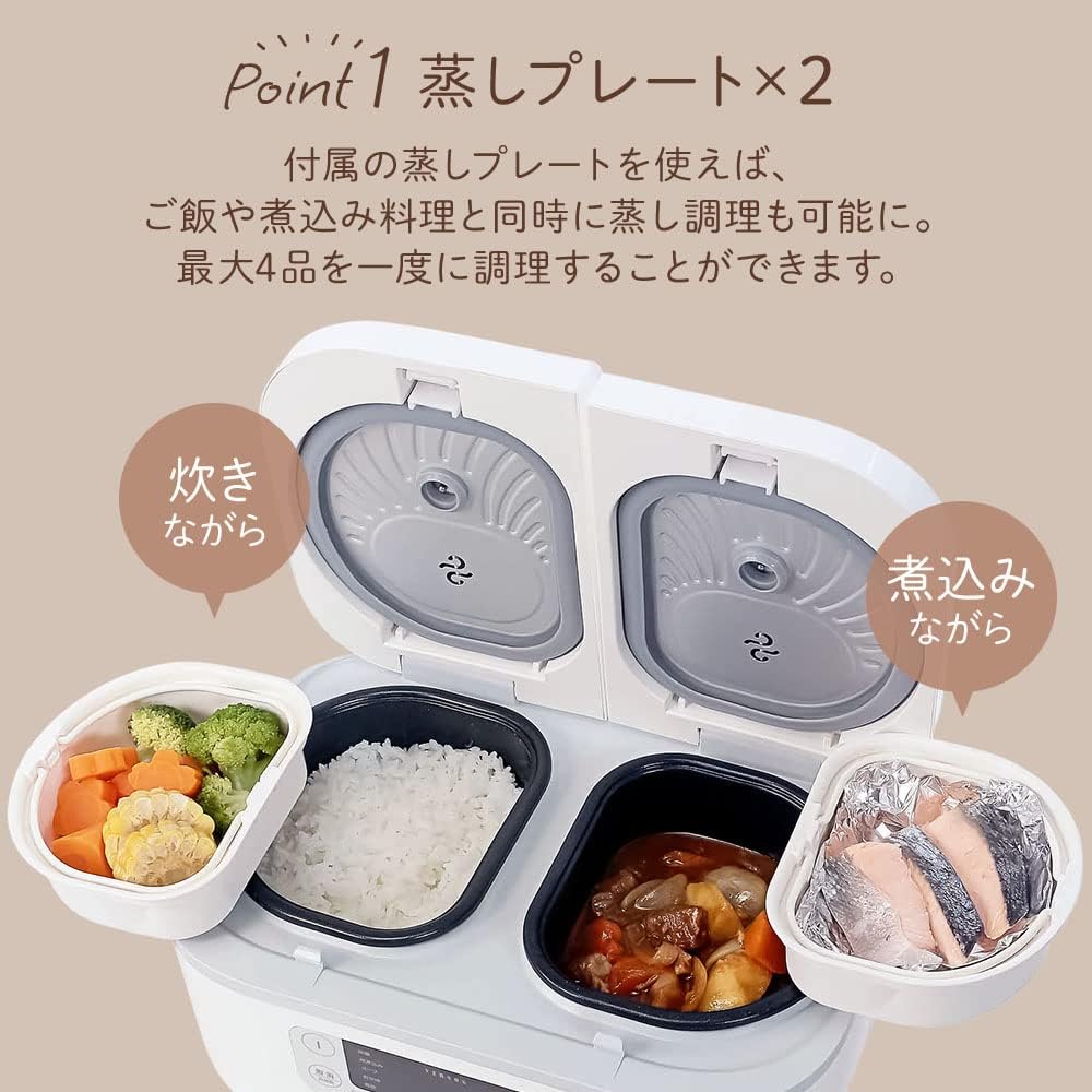 life_mart Rice Cooker Can Cook [3.5 Cups x 2 Home Double Inner Integrated Multifunctional Rice Cooker] Cooking Soup Porridge Rice Porridge Steaming Stew Cake Yogurt Manual Reheating Keep Warm Cooking Rice