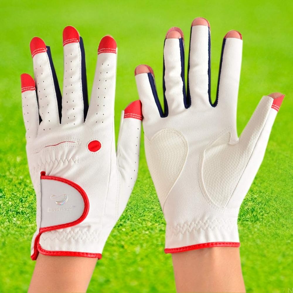 Golf Gloves Women's Nails for Both Hands All Weather Cool and Comfortable Durable Left Hand Right Hand 18 19 20 21 (White, 19)