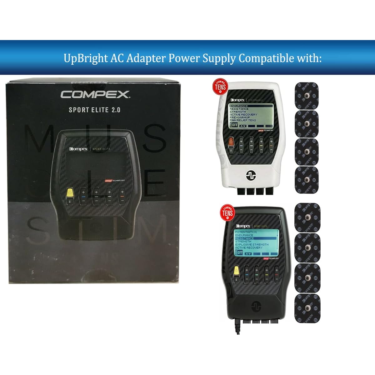 UpBright 9V AC/DC Adapter Compex Sport Elite Performance Muscle Kit REF 62508000 1501000 2.0 Muscle Stim + Tens ELI Set ELI 506110TENS CX182WI01 6830xx 9VDC Power Cord Charger