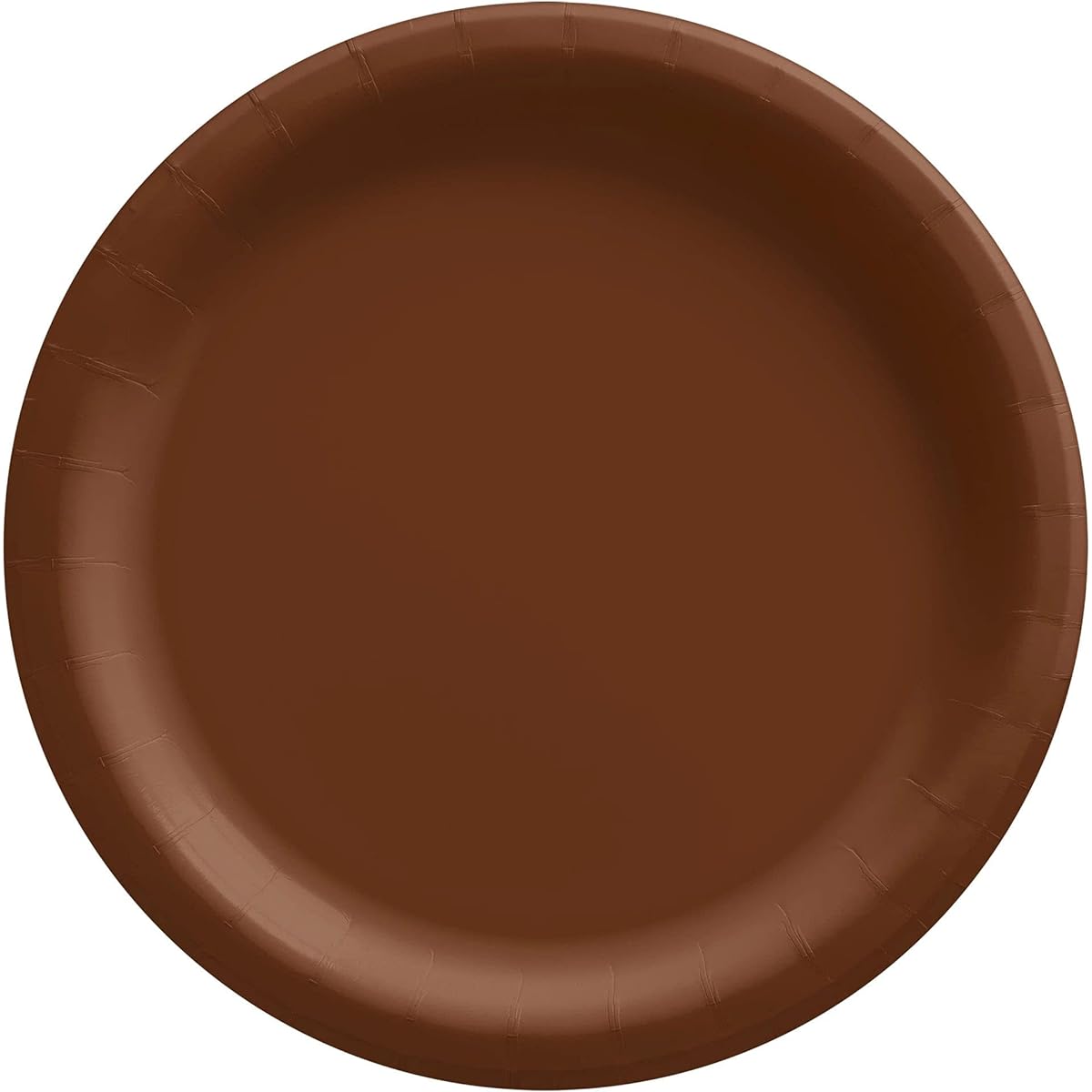 (Brown) - Amscan Disposable Round Party Dessert Plates Tableware, Chocolate Brown, Paper, 18cm, Pack of 20 Party Supplies