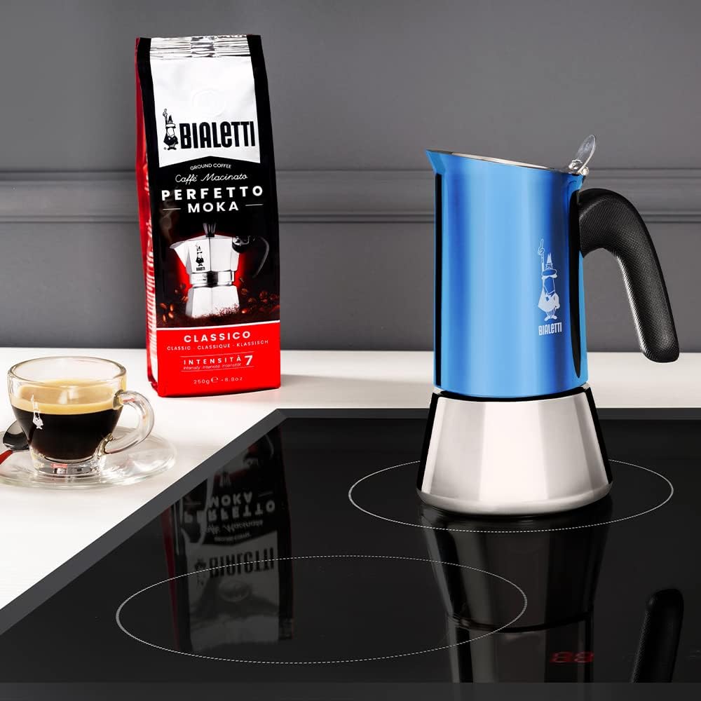 BIALETTI Bialetti Venus Blue 4 Cup Stainless Steel Model Direct Fire Type (Coffee Maker Espresso Maker Macchinetta)