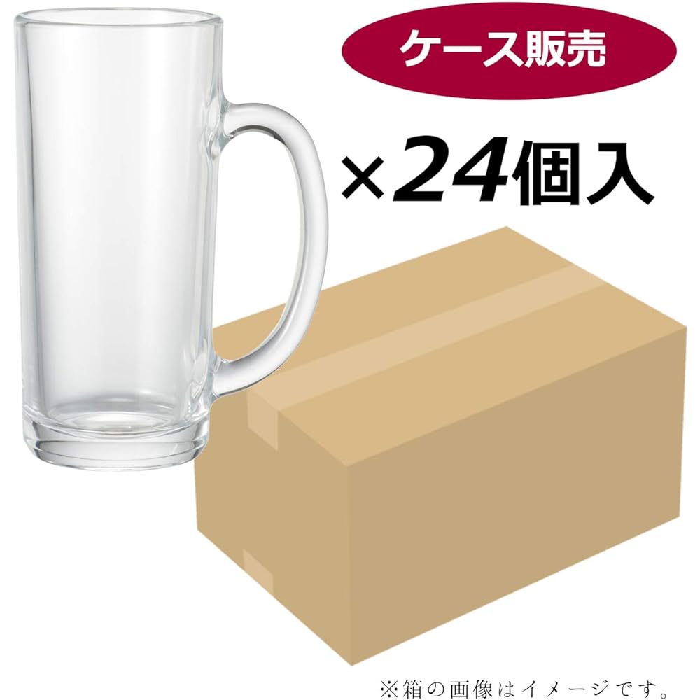 Toyo Sasaki Glass Beer Mug 360ml Alpha Made in Japan Dishwasher Safe P-06432-JAN-1ct 24 Pieces