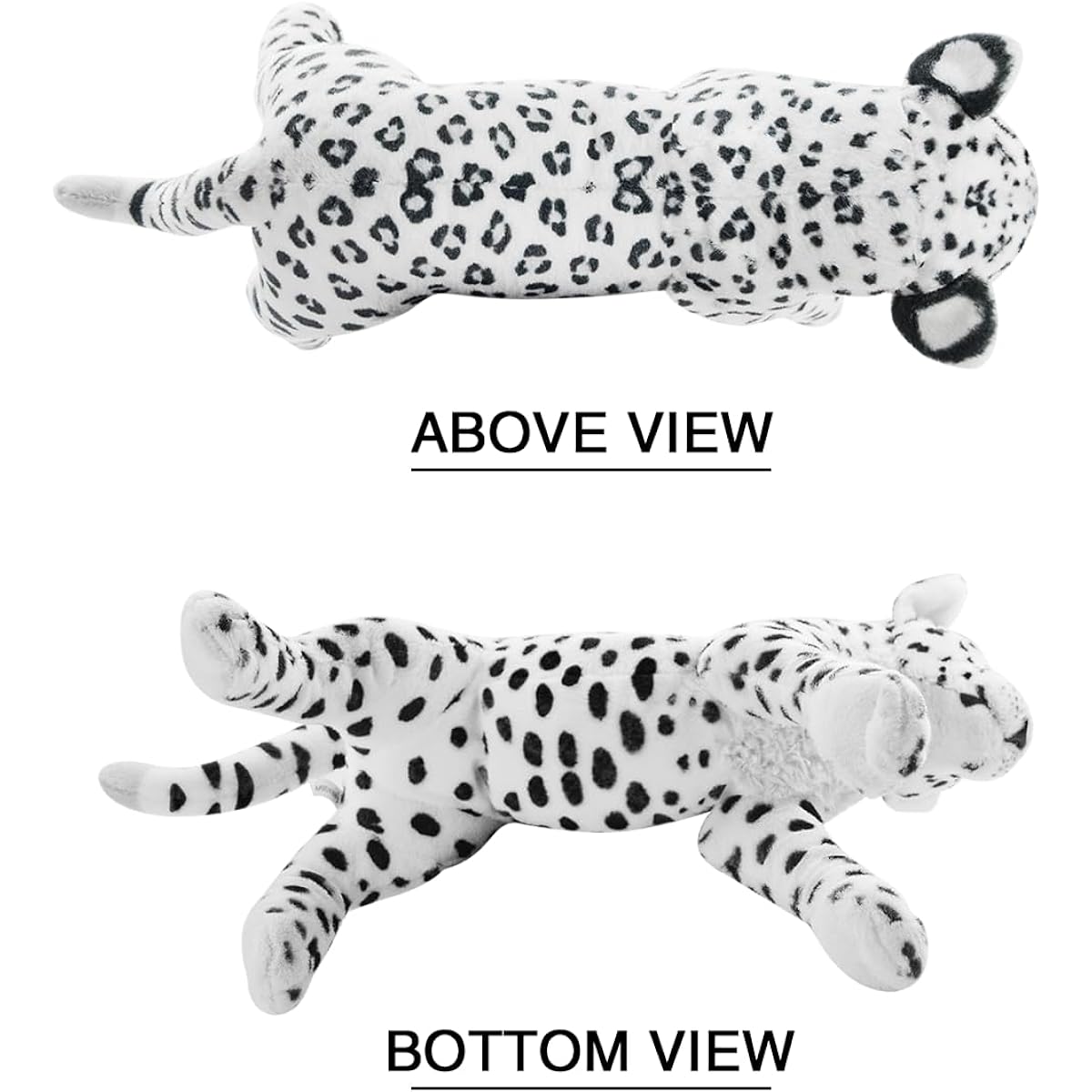 Gisqis Snow Leopard Plush Toy, 19" Snow Leopard Plush White Leopard Plush Toys Pillow, Soft Realistic Jungle Stuffed Animals Bedroom Decor Children's Day Birthday Gift for Girls/Boys/Kids