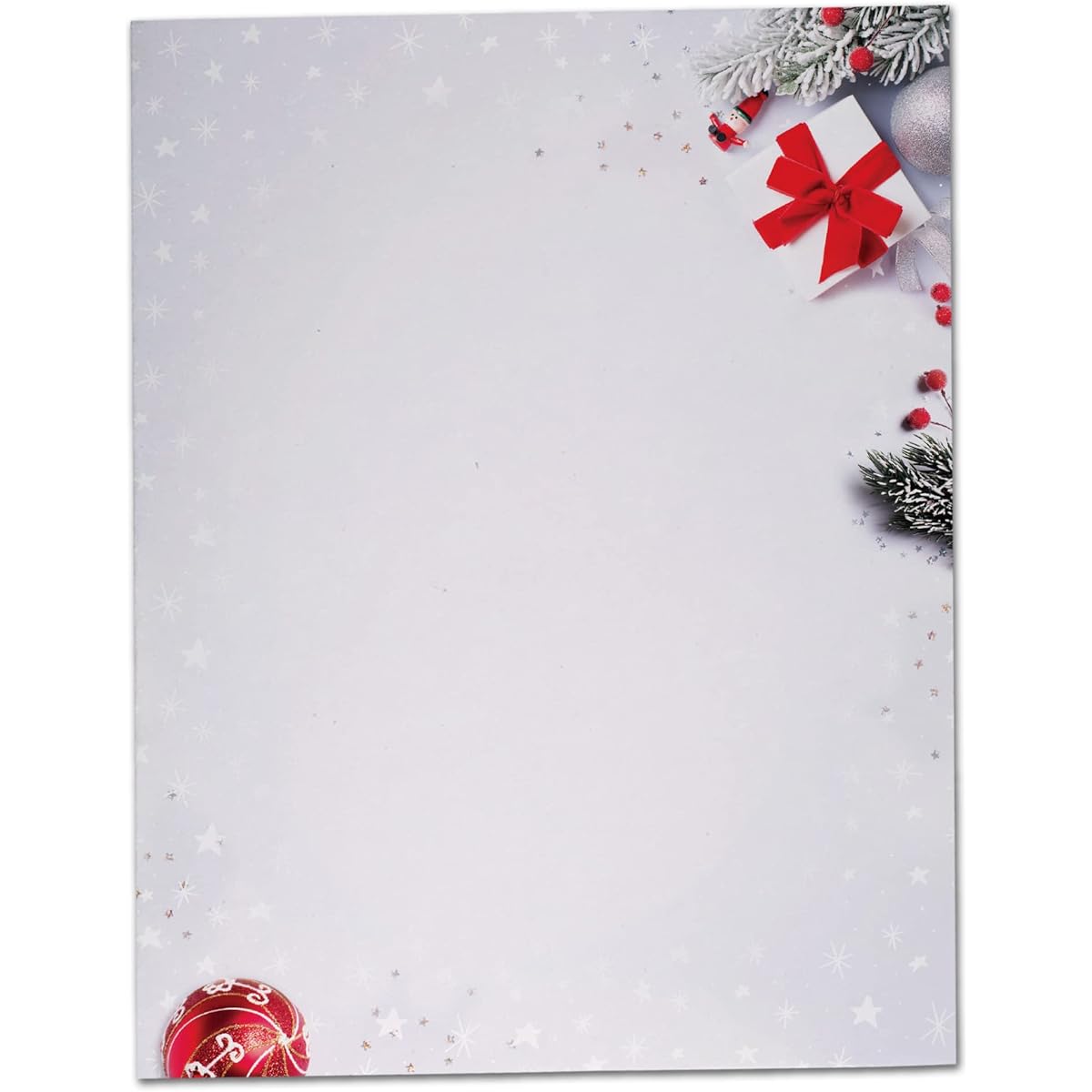 Red & White Delight Christmas Holiday Stationery Paper - 40 Sheets