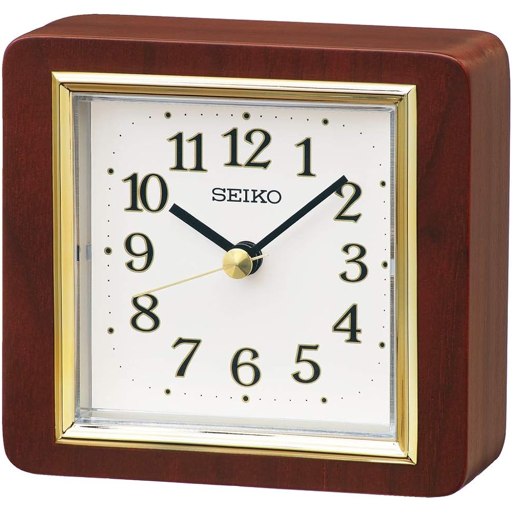 Seiko Clock Table Clock Tea Wood 110×137×45mm BZ364B