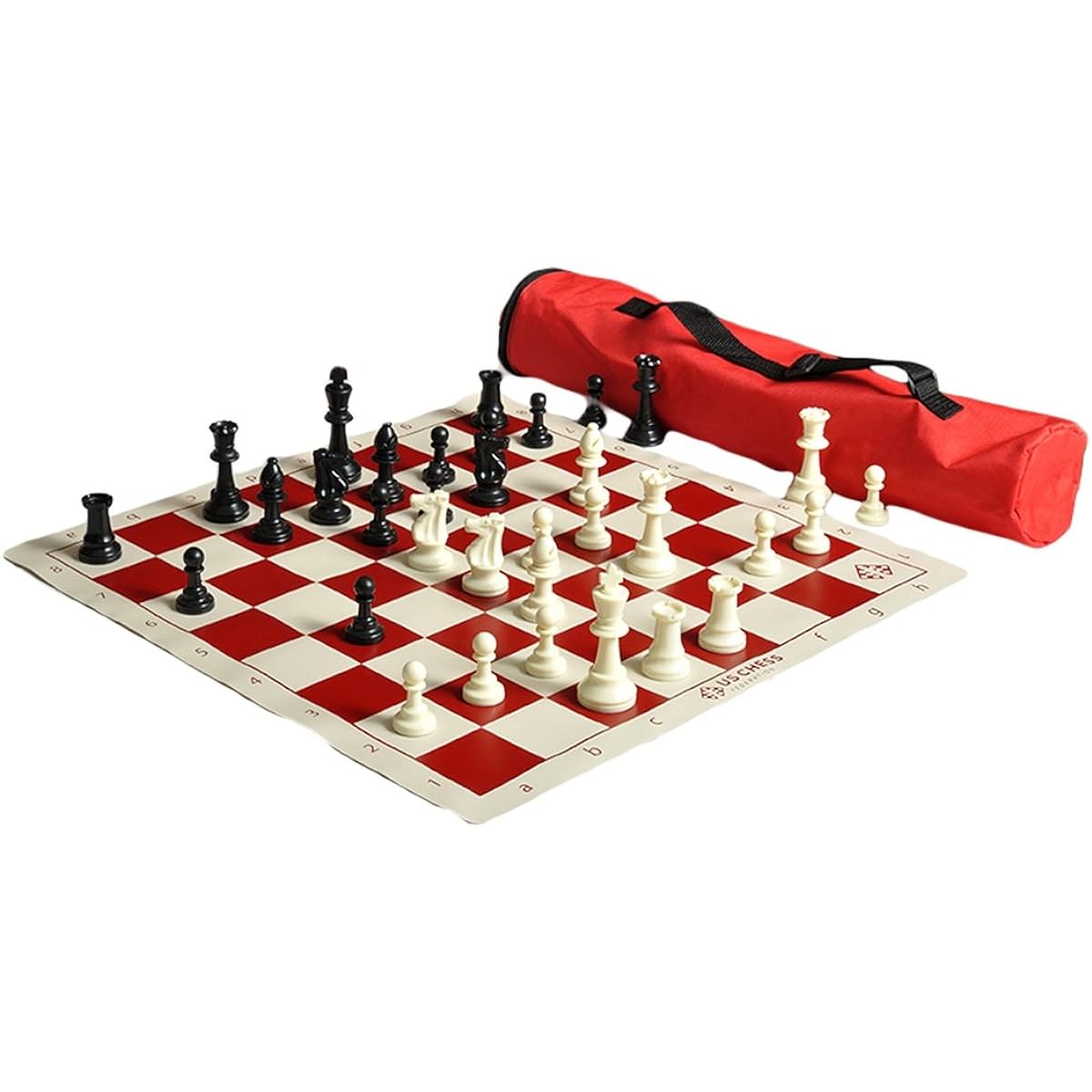US Chess Quiver Chess Set Combo Red Triple Weight
