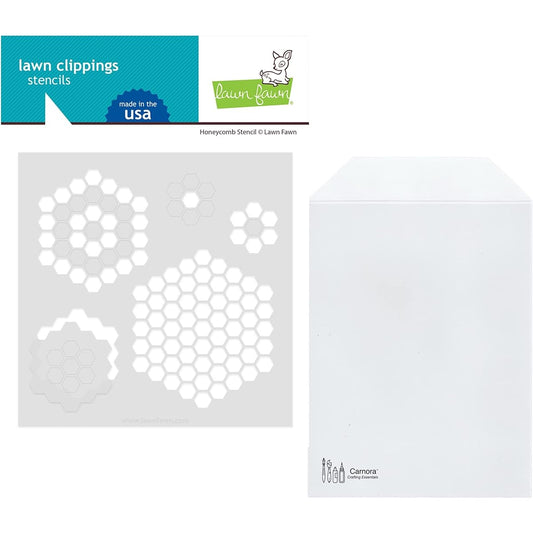 Lawn Fawn Honeycomb Stencils, Carnora Stencil Storage Pockets, Set of 2