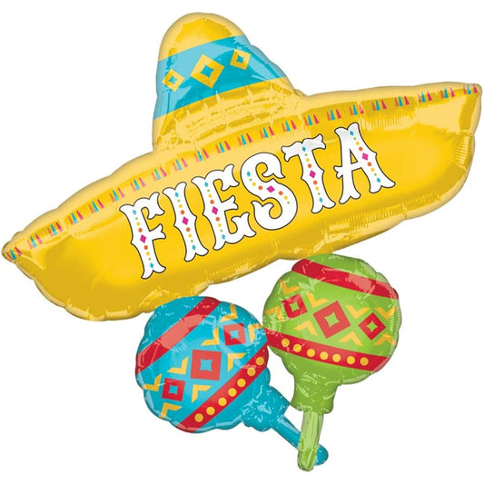 Anagram Fiesta Sombrero Maracas Jumbo 32" Foil Party Balloon