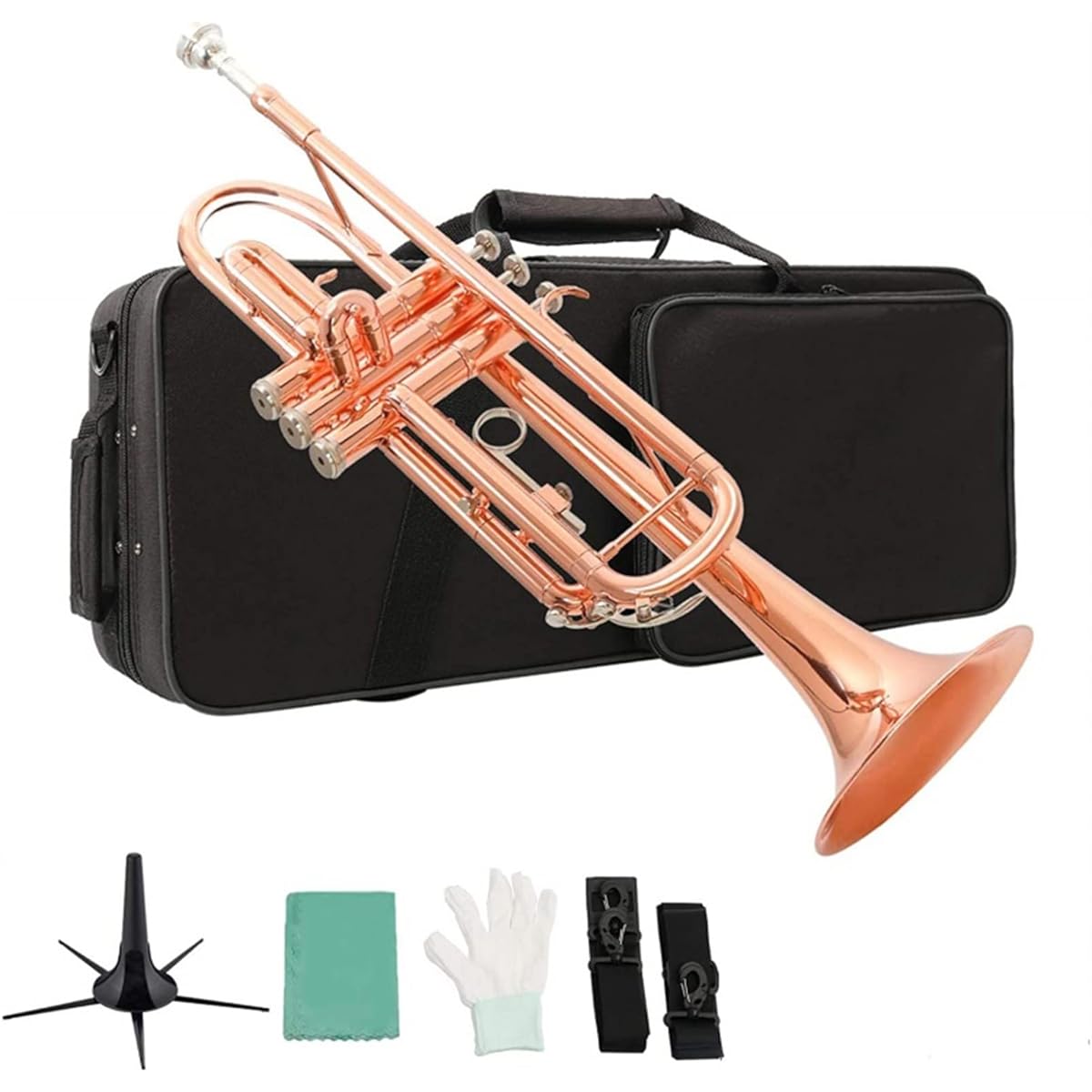 B flat three tone trumpet is suitable for beginners to play test band, orange crimson