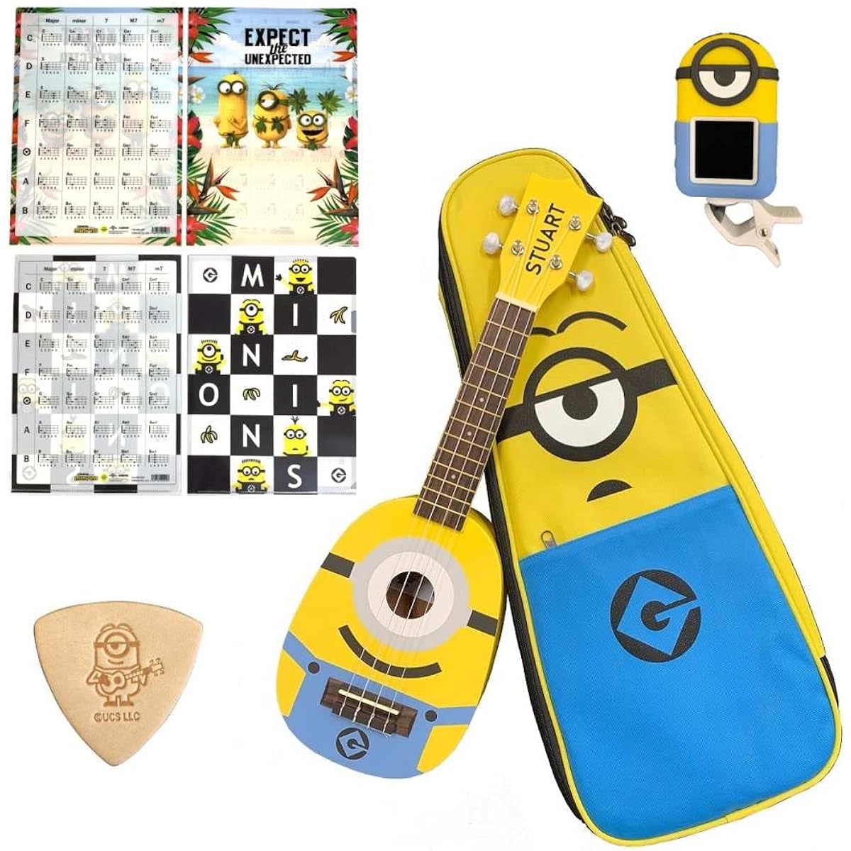 [Case + Tuner/TM-877 + Pick/MN-pic + Clear File/MN-U01 + MN-U02 included] KIWAYA MN-20 Soprano Ukulele Pineapple Shape