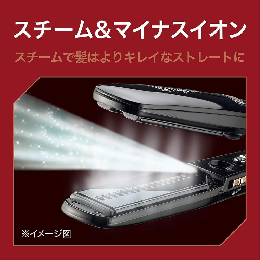 Vidal Sassoon Straight Iron Magic Shine Steam & Negative Ion Compatible with overseas countries 4-level temperature adjustment Portable pouch included Black VSS-9510/KJ