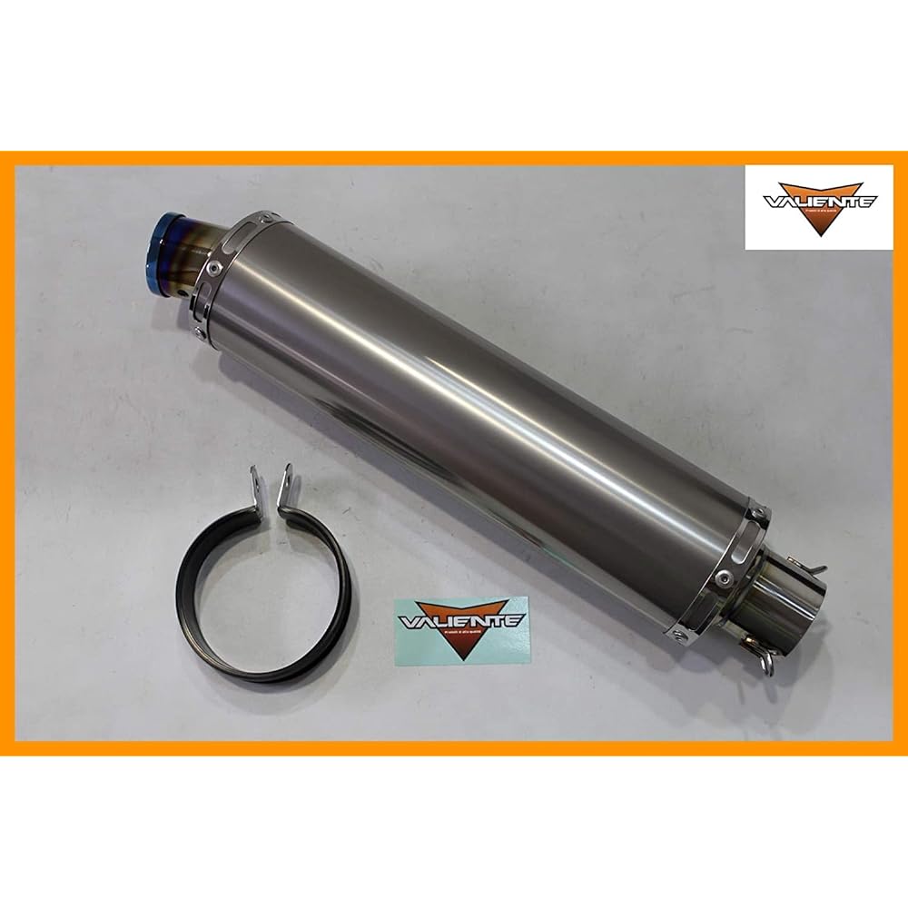 Valiente (Valiente) 90Φ×350mm Plug diameter 60.5Φ General-purpose silencer Bike muffler Titanium solid Slip-on muffler Blue color V-301-ts6