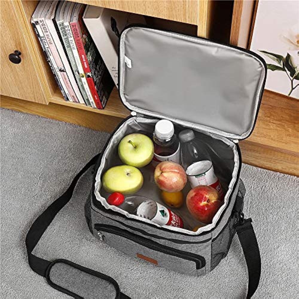 Cooler bag, thermal insulation bag, ice box, lunch box, insulation, commuting to work or school, lunch box, picnic bag, outdoor fishing, cold bag, large capacity, foldable, lightweight, 15L