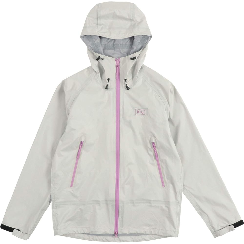 KiU Raincoat Heavy Rain Compatible Lightweight Rain Jacket Mighty 3 Layer Purple L Moisture Breathable Compact K93L-907