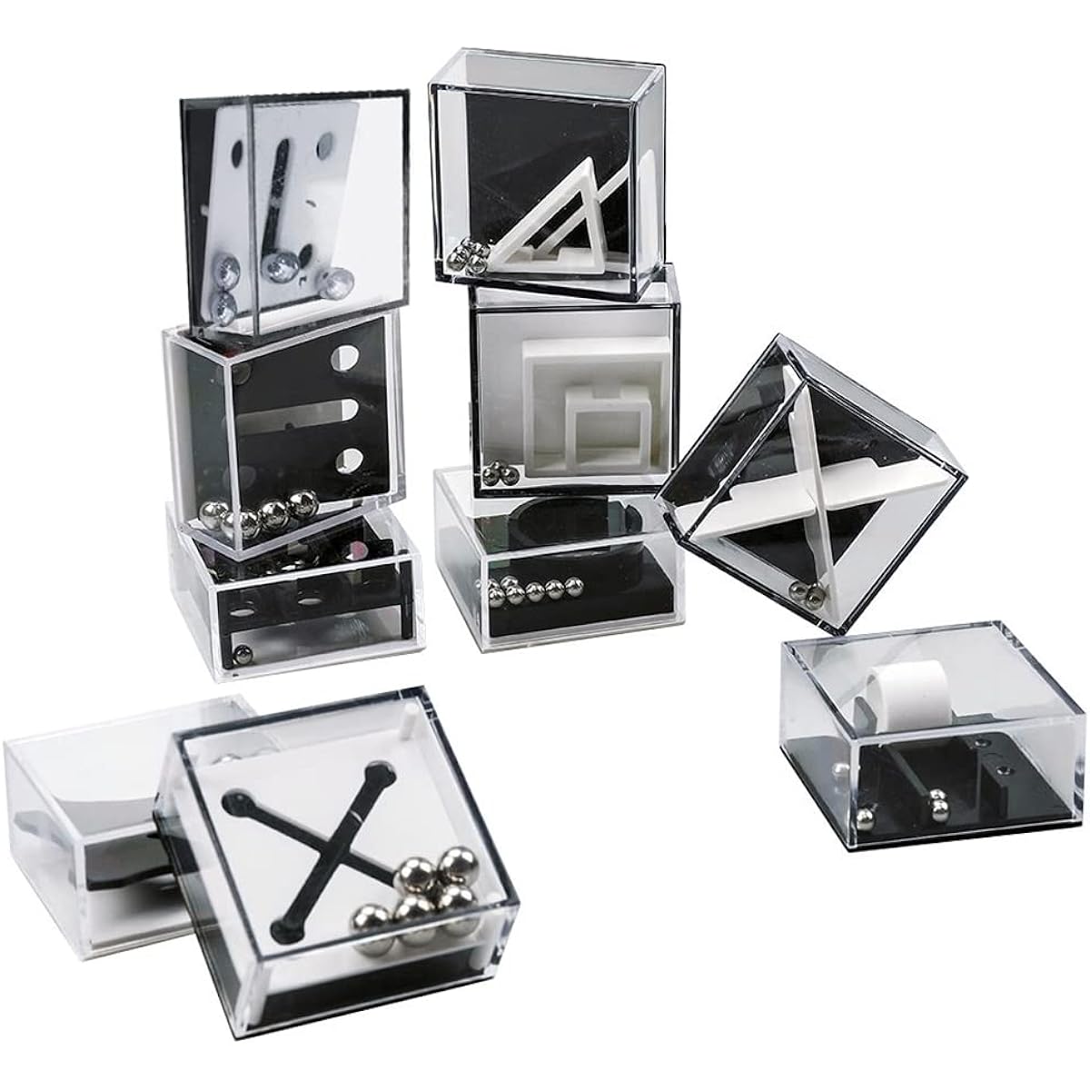 ArtCreativity Mini 3D Puzzle Cube Games for Kids, Set of 24, Unique Balance Game Challenge, Portable Road Trip Fun, Stress Relief Fidget Toy, Birthday Party Favors for Boys and Girls