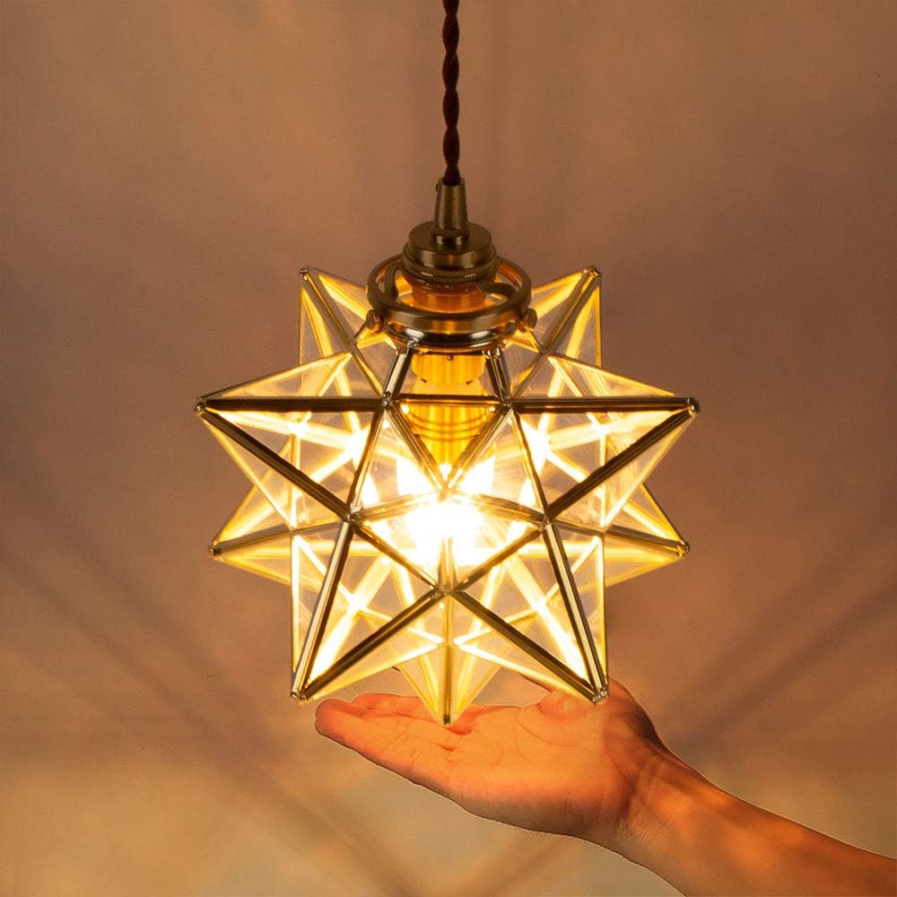 Cerdeco Fantastic Star Silhouette Pendant Light Ceiling Lighting Hanging Light Atmospheric Shadow 1 Light Brass & Glass Interior Lighting Indirect Lighting Easy Luxury Star Shape Hanging Ceiling (Clear Glass) PDT45