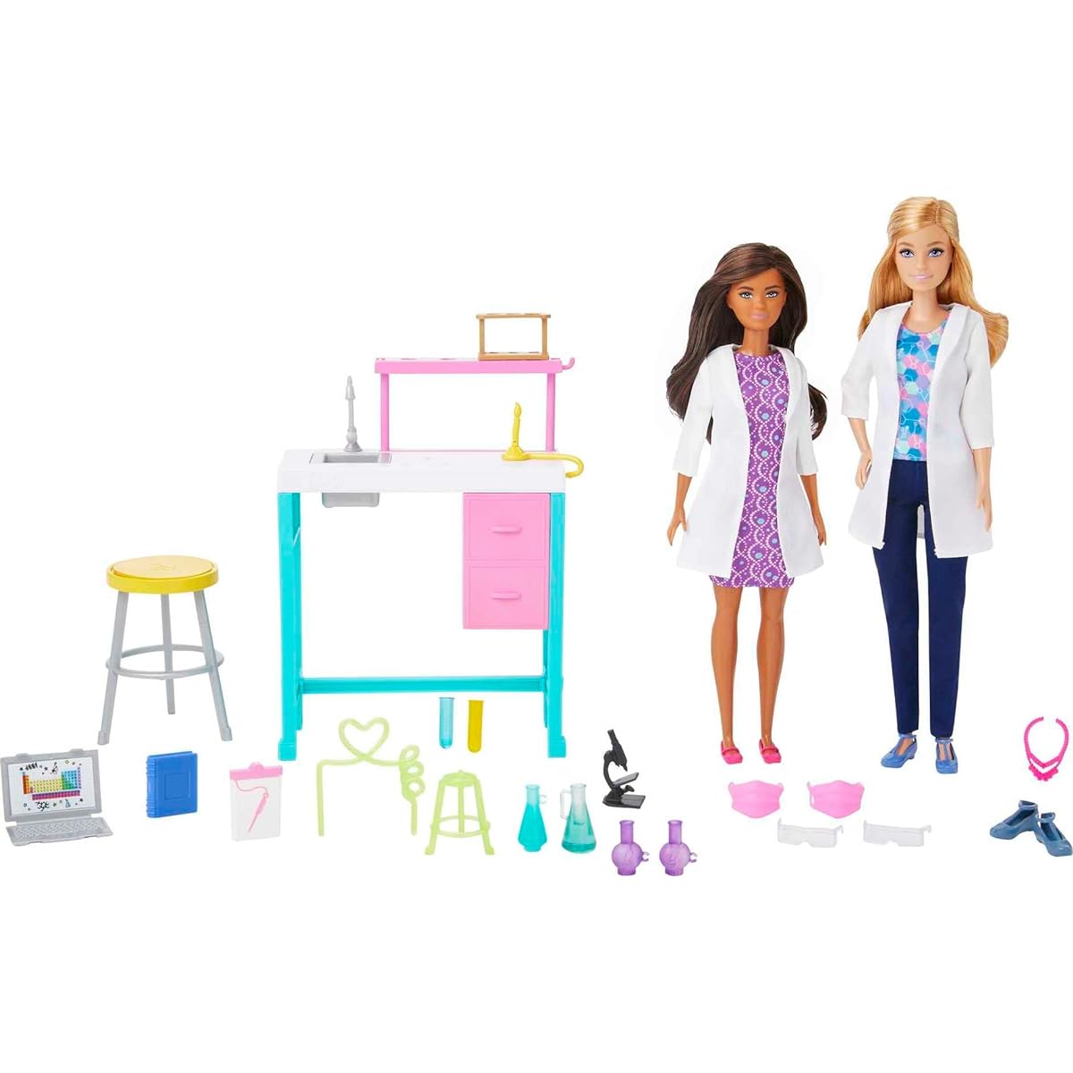 Barbie Science Lab Playset with 2 Dolls, Lab Bench and 10+ Accessories ( Exclusive)