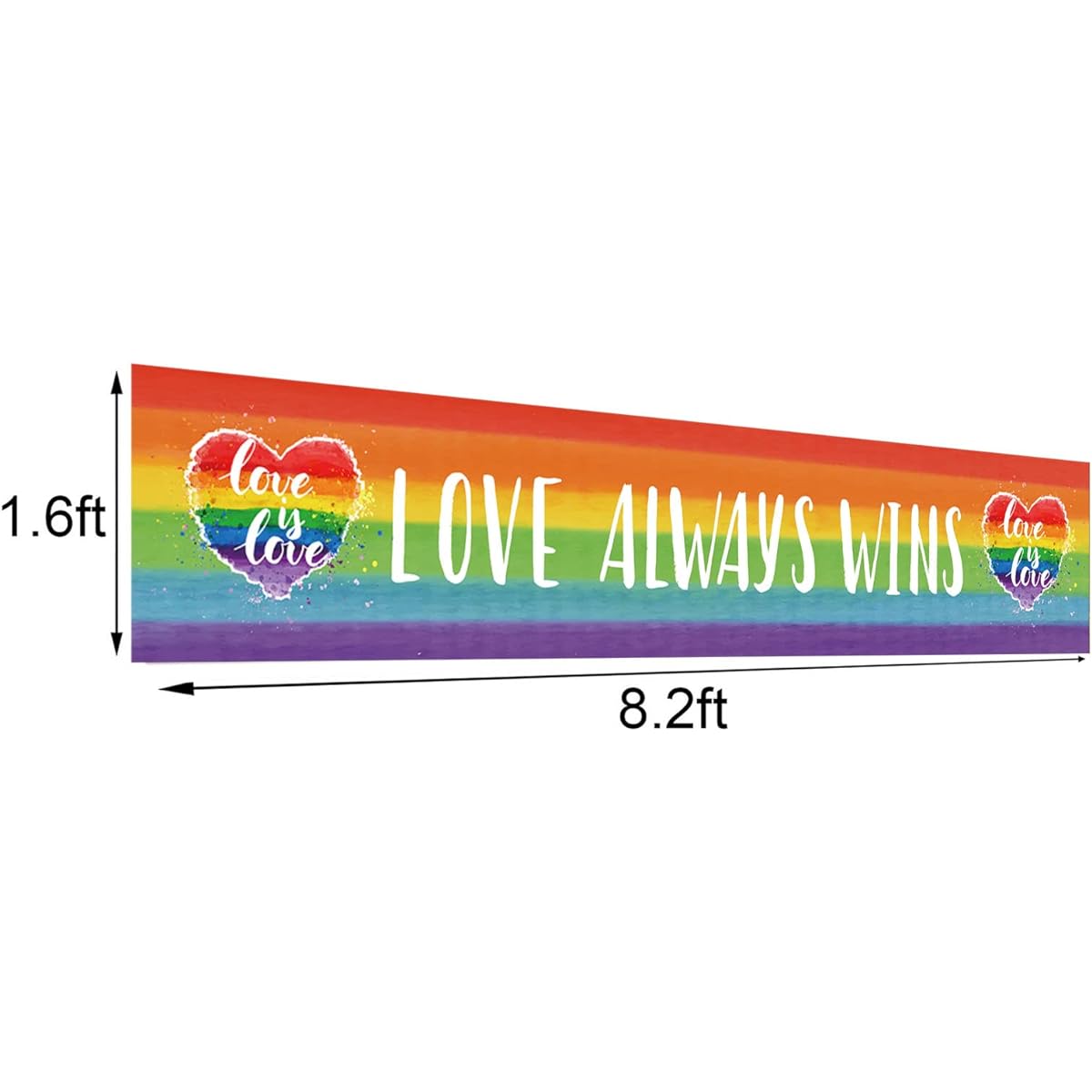 Pride Decorations Love Always Wins Banner Fence Yard Lawn Love Is Love Flag LGBTQ Gay Decor Pride Decorations and Home Party Supplies
