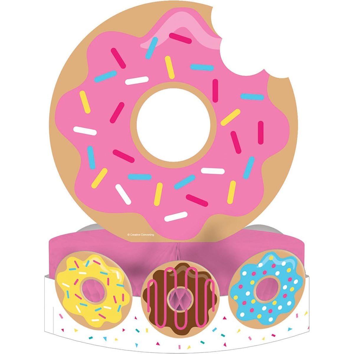 Creative Converting 324235 Centrepiece Decorations, Donut Time, Pack of 6