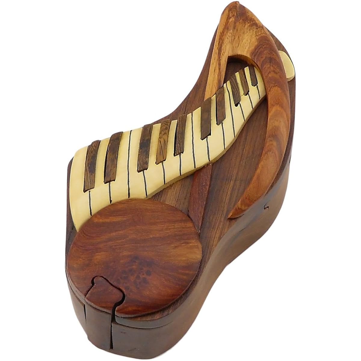 Music Note and Piano Keyboard Handmade Wood Puzzle Box