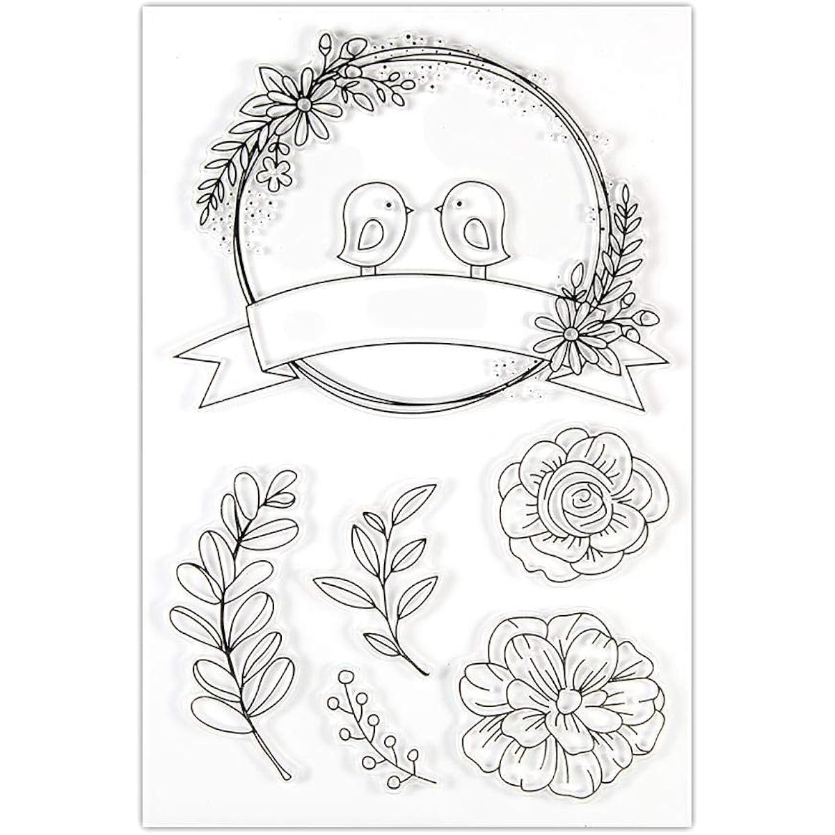 Itsy Bitsy Chirpy Garden Stamps (Clear, 4.5x6.5 inches) - 6 pieces