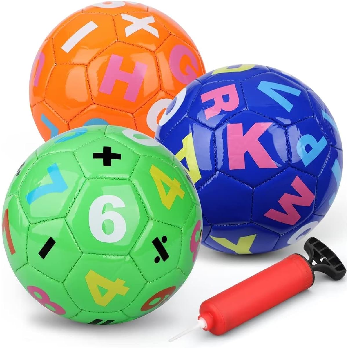 Babb Sensory Mini Soccer Tiny Football Educational Number Ball 3 Piece