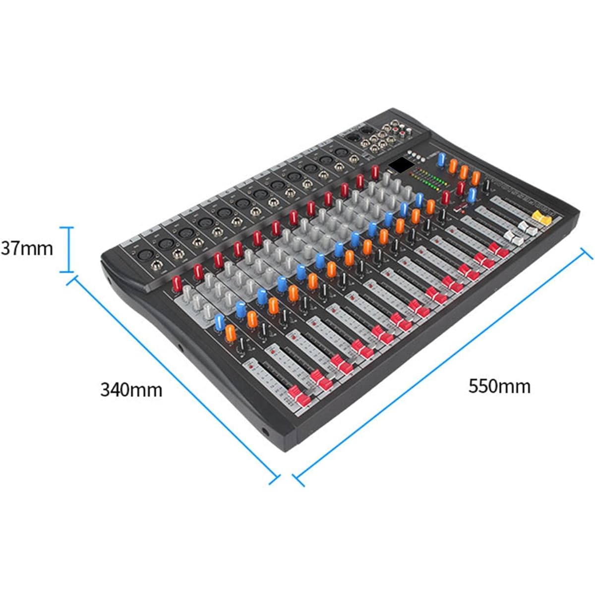 DeeRace 12 Channel Studio Audio Mixer Sound Mixing Console Stable Transmission US Plug 48V LCD Screen Support 6.35mm DJ Sound Controller for Karaoke
